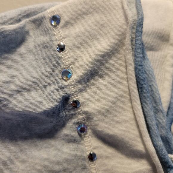 "ReRock Luxury" Woman's LT weight hoodie ,long sleeve ,blue/white size:s Pre-own - Picture 7 of 8